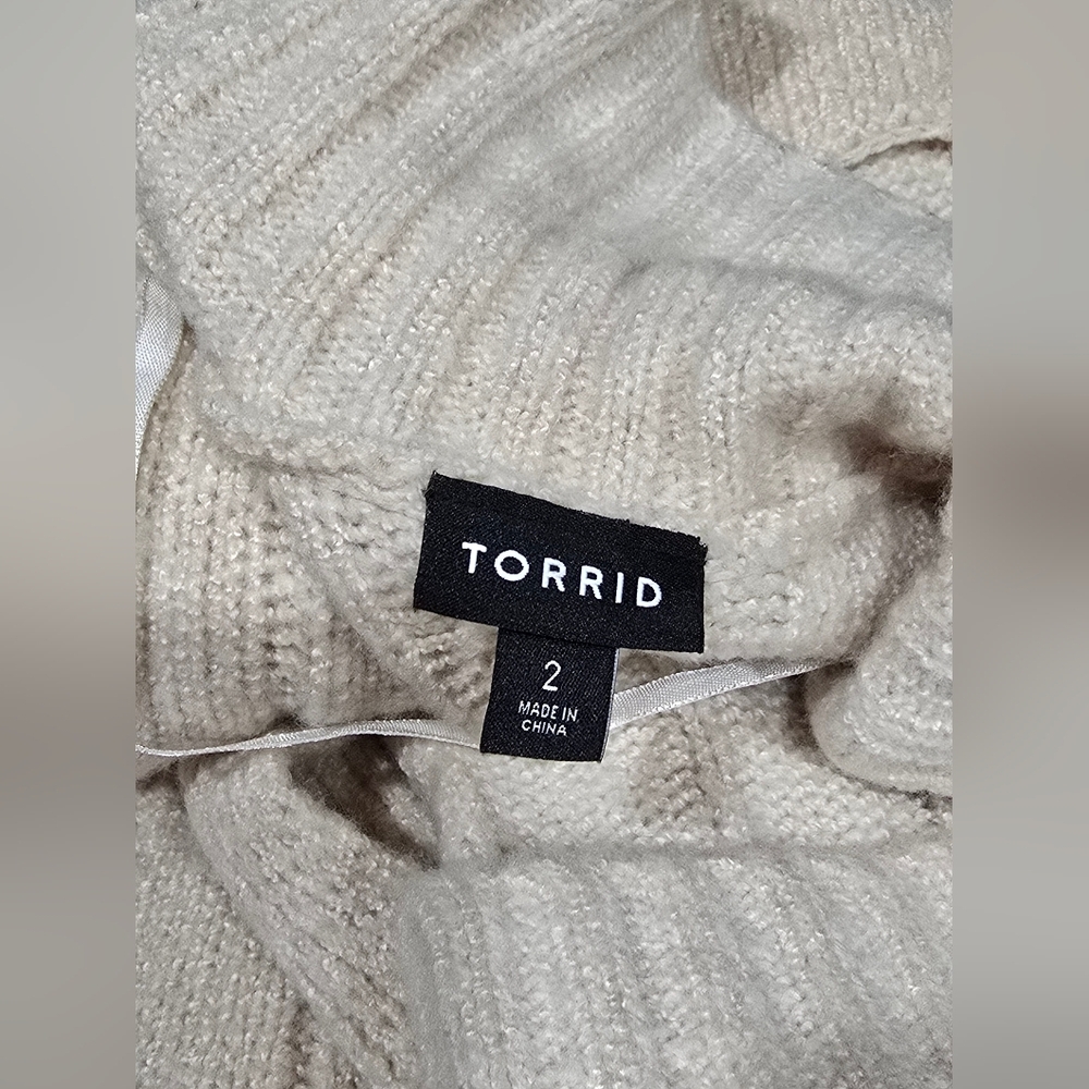 Torrid Chunky Coatigan Cream Cable Knit Sweater Duster Jacket - Picture 9 of 15